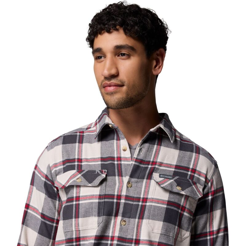 Columbia Flare Gun Stretch Flannel Men's Dark Stone Trails Edge Plaid