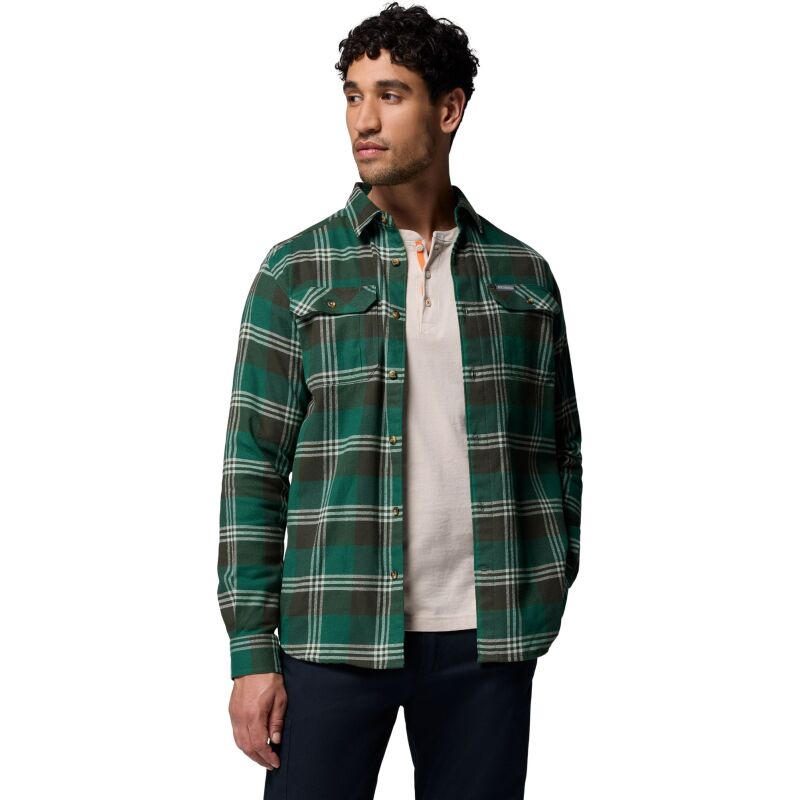 Columbia Flare Gun Stretch Flannel Men's Rain Forest Trails Edge Plaid