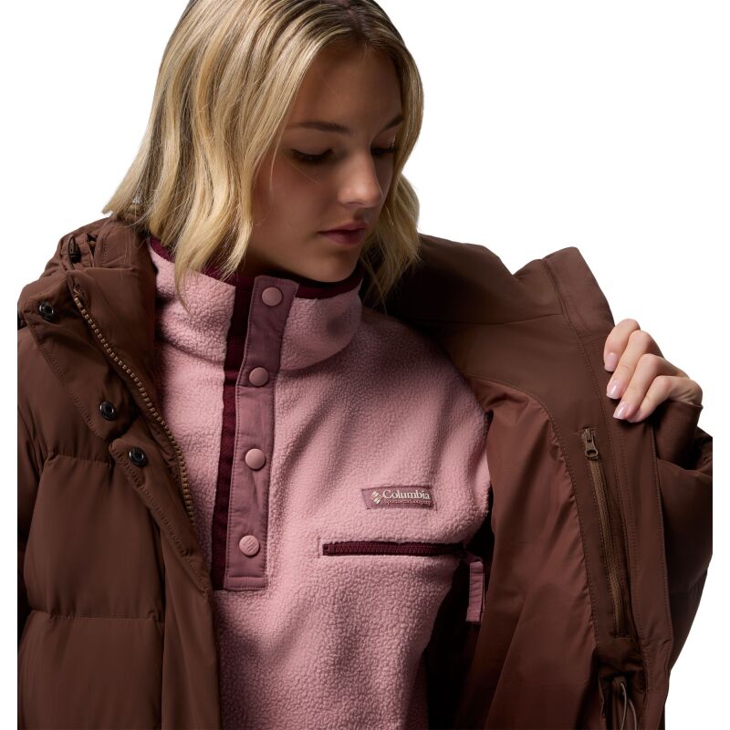 Columbia Amaze Puff Long Hooded Jacket Women's Tobacco