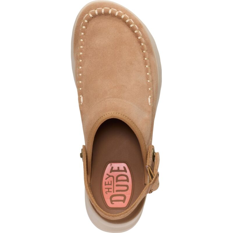HEYDUDE Delray Clog Suede Women's Tan