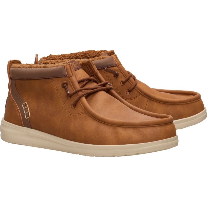 HEYDUDE Wally Mid GripR Cozy Men's Cognac/Tan