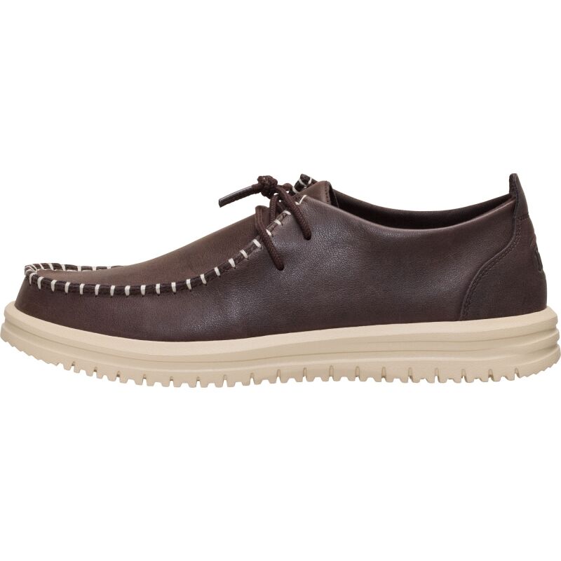 HEYDUDE Wally NXT Moc Leather Men's Mole Brown/Wood Ash