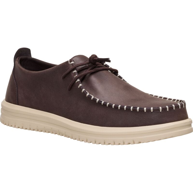 HEYDUDE Wally NXT Moc Leather Men's Mole Brown/Wood Ash
