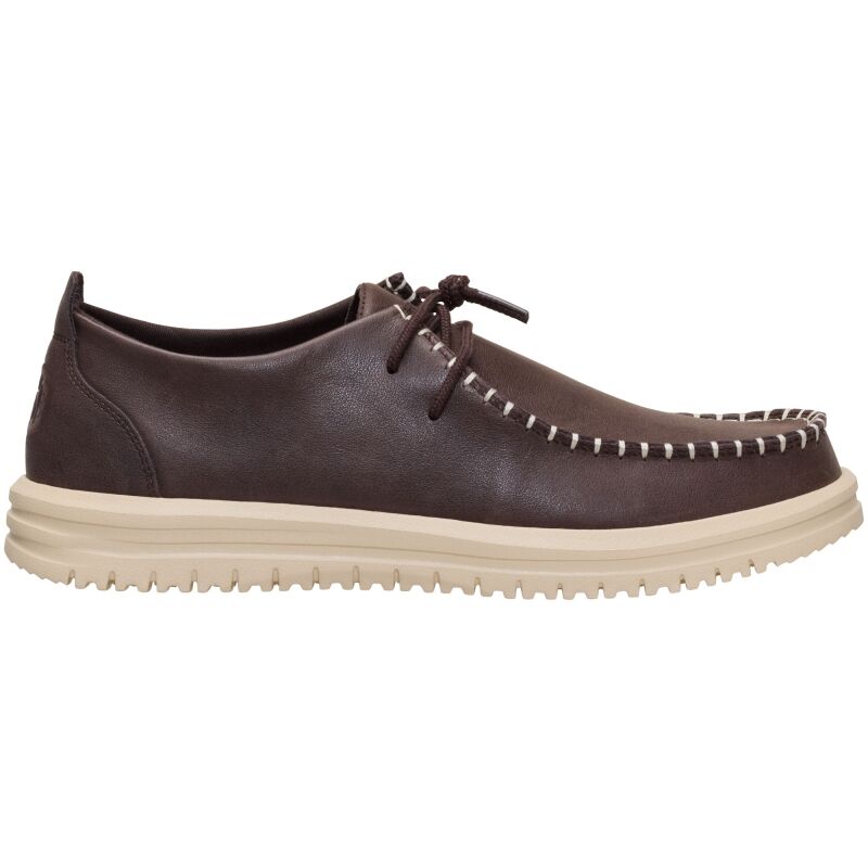 HEYDUDE Wally NXT Moc Leather Men's Mole Brown/Wood Ash
