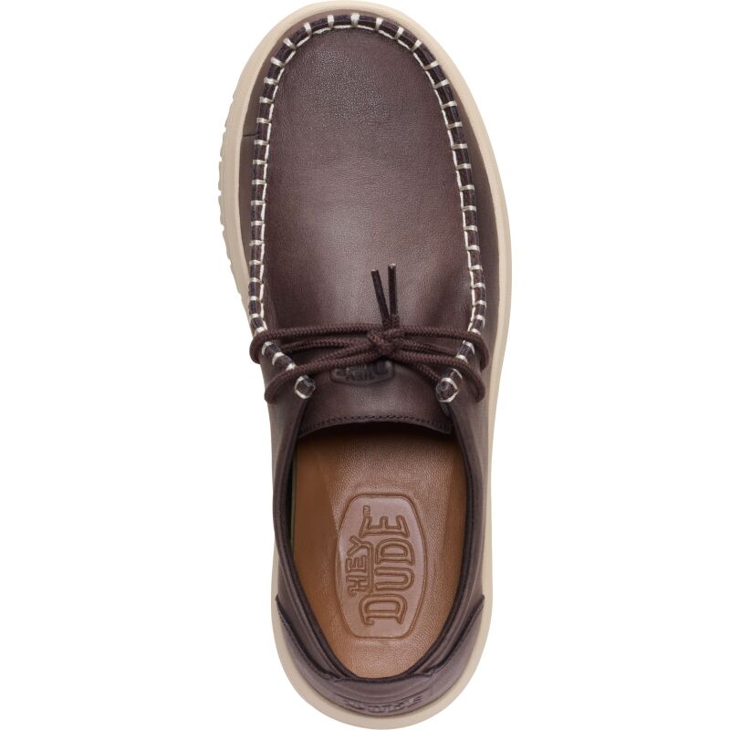 HEYDUDE Wally NXT Moc Leather Men's Mole Brown/Wood Ash