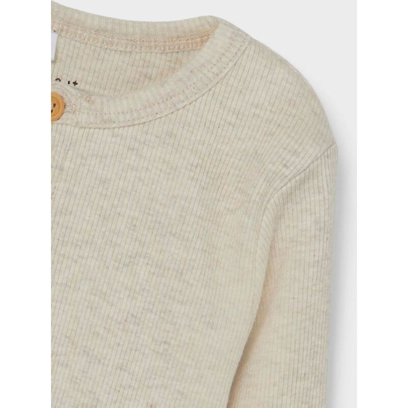 Name It RIB BUTTON LONG SLEEVED TOP Peyote Melange