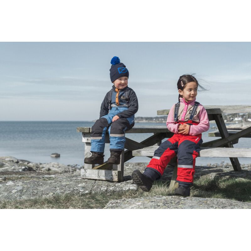 Didriksons Monte Kid's Half Button 4 Anemon Red