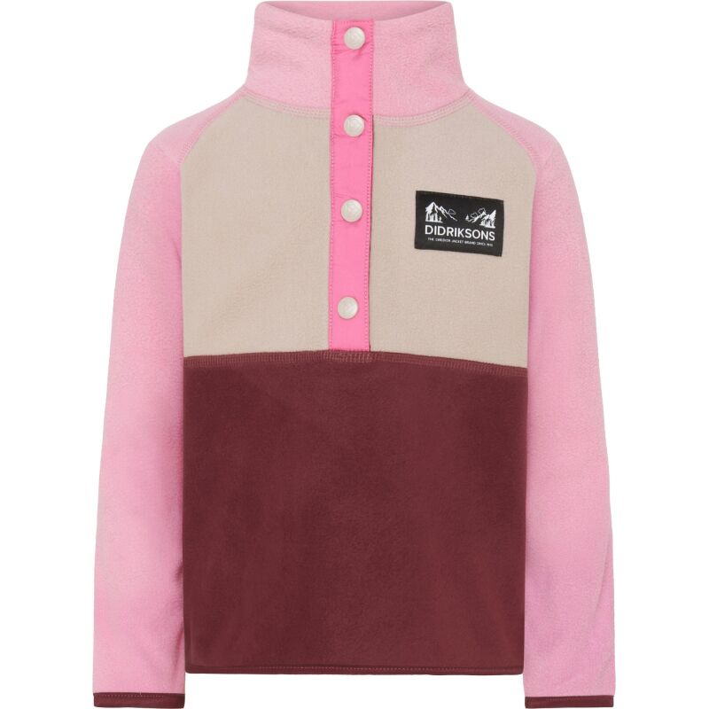 Didriksons Monte Kid's Half Button 4 Anemon Red