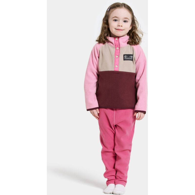 Didriksons Monte Kid's Half Button 4 Anemon Red