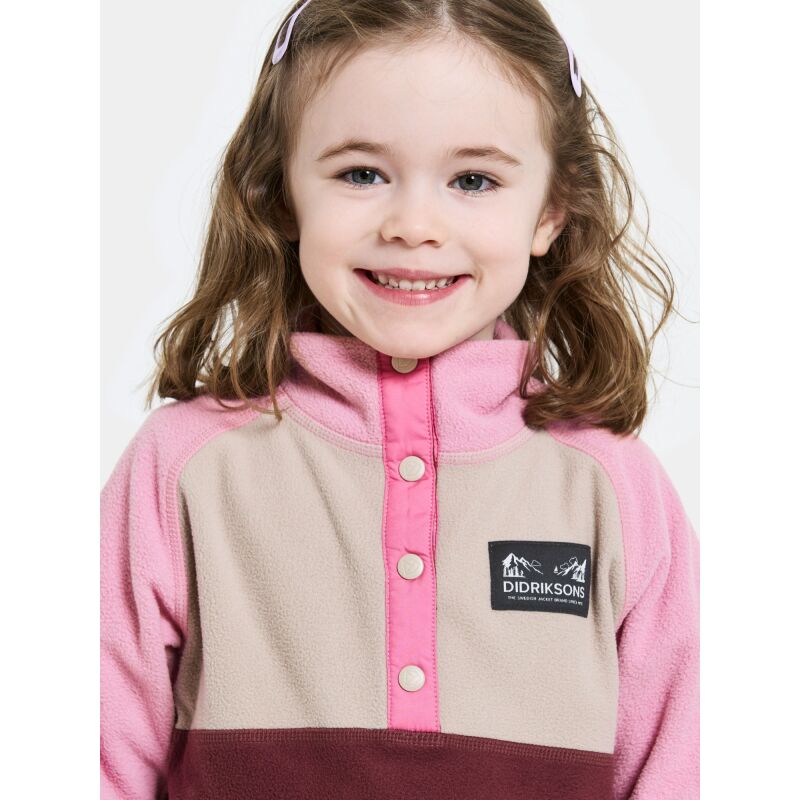 Didriksons Monte Kid's Half Button 4 Anemon Red