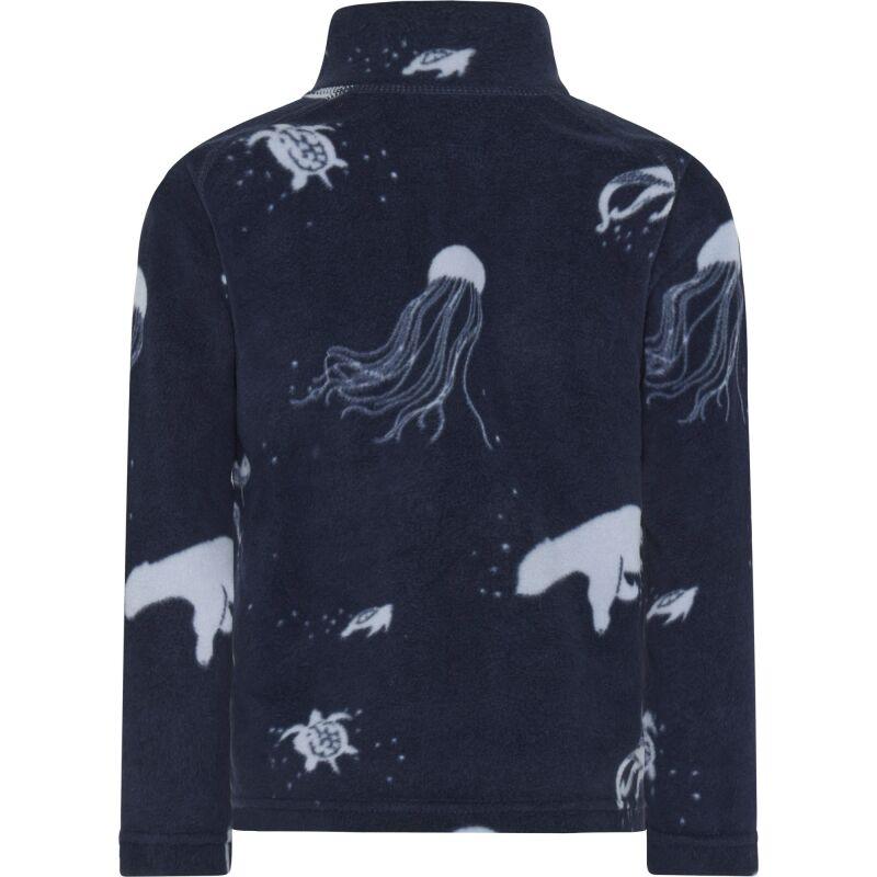 Didriksons Monte Printed Kid's Full-Zip 10 Winter Ocean Blue