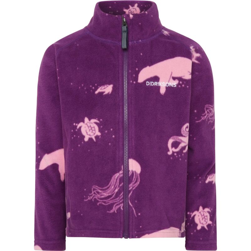 Didriksons Monte Printed Kids' Full-Zip 10 Winter Ocean Purple