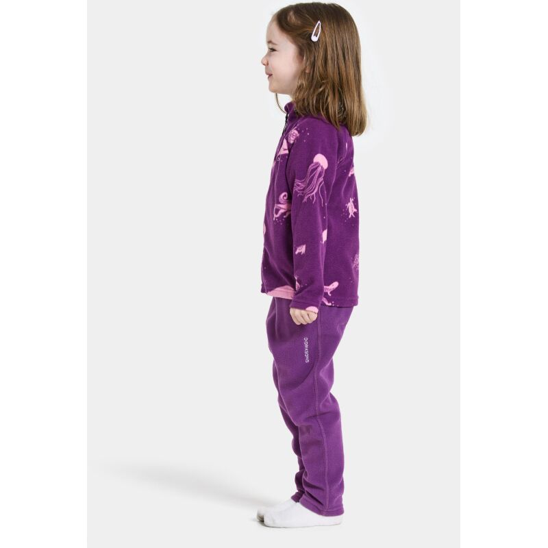 Didriksons Monte Printed Kids' Full-Zip 10 Winter Ocean Purple
