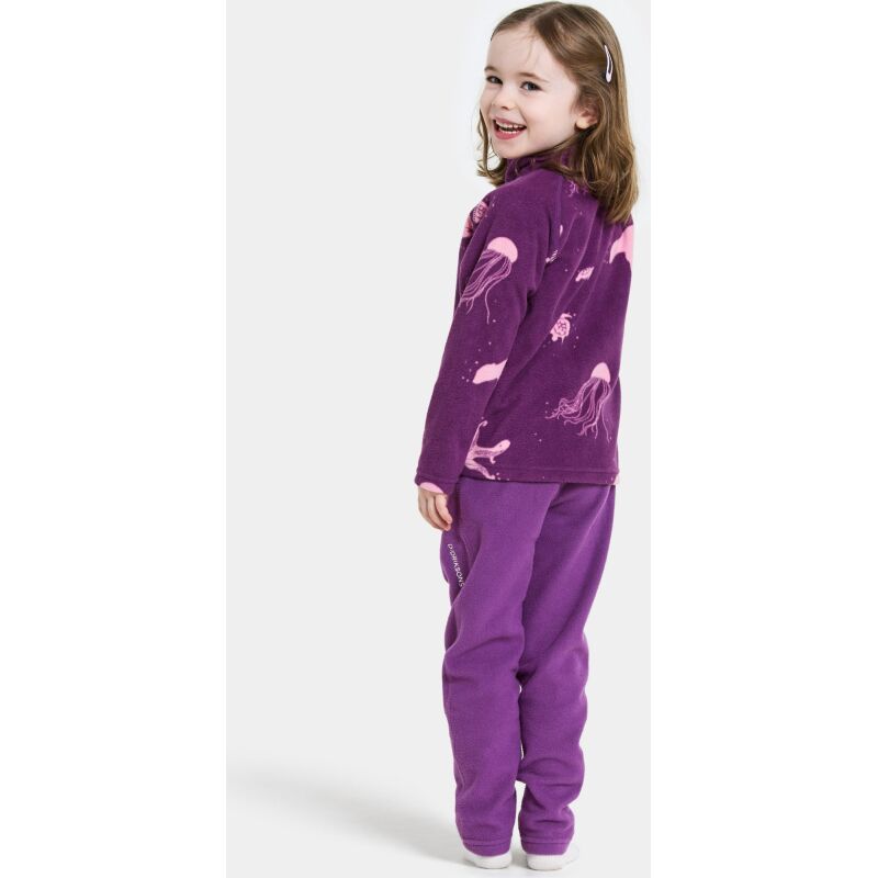 Didriksons Monte Printed Kids' Full-Zip 10 Winter Ocean Purple
