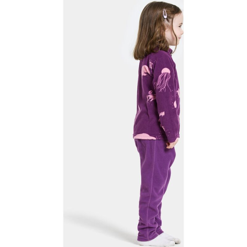 Didriksons Monte Printed Kids' Full-Zip 10 Winter Ocean Purple