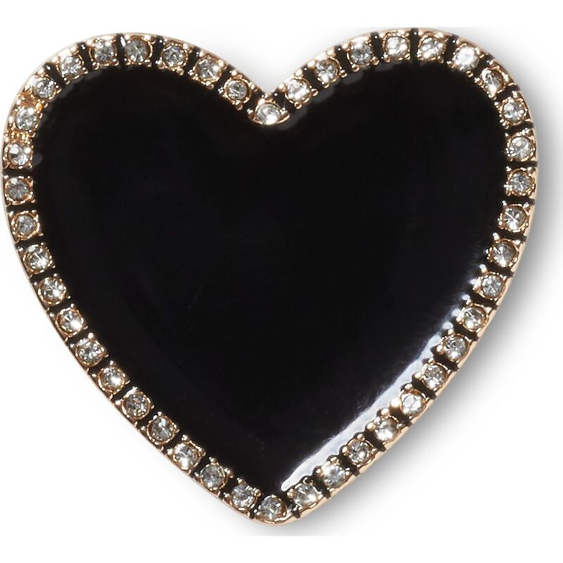 Crocs™ Jibbitz Black Heart with Gold Outline Multi