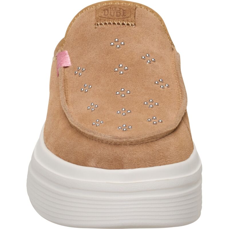 HEYDUDE Austin Lift Suede Stud Women's Cognac