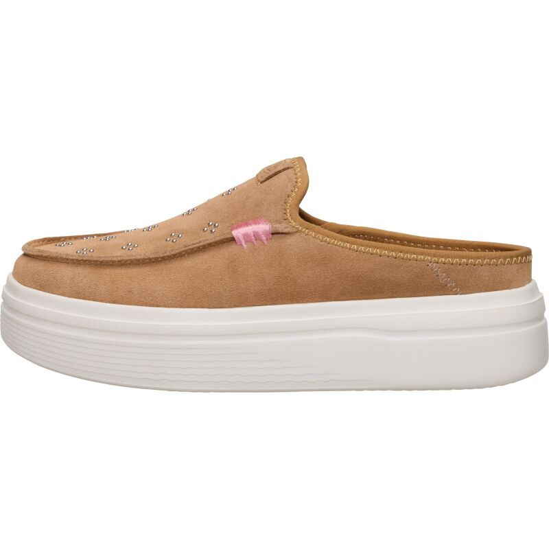 HEYDUDE Austin Lift Suede Stud Women's Cognac