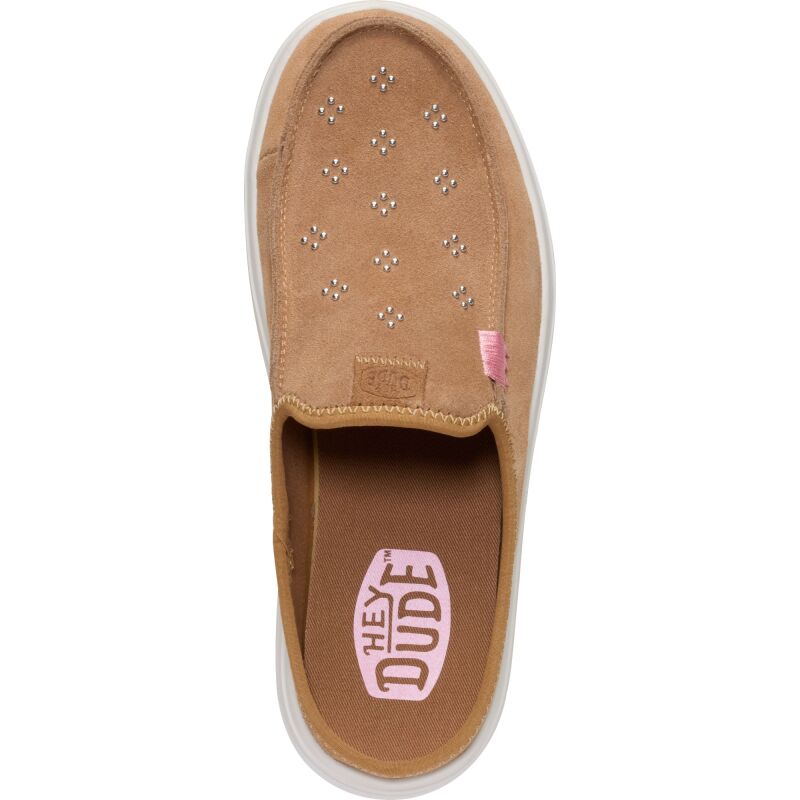 HEYDUDE Austin Lift Suede Stud Women's Cognac