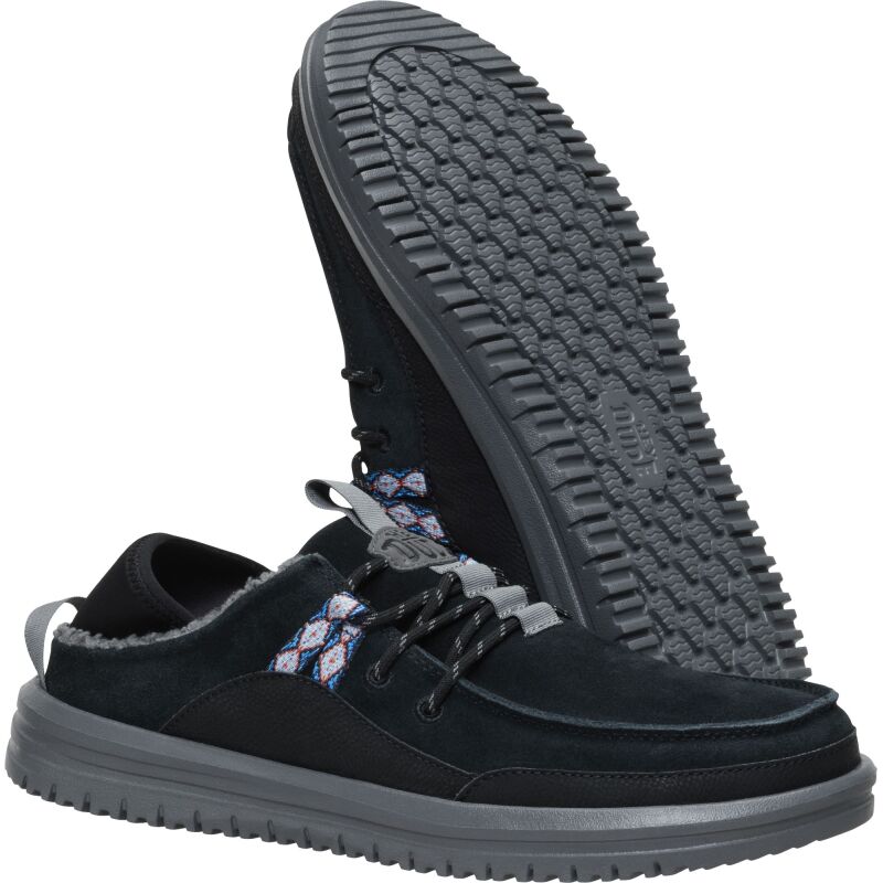 HEYDUDE Bradley Blipper Suede Men's Black/Smoke Grey