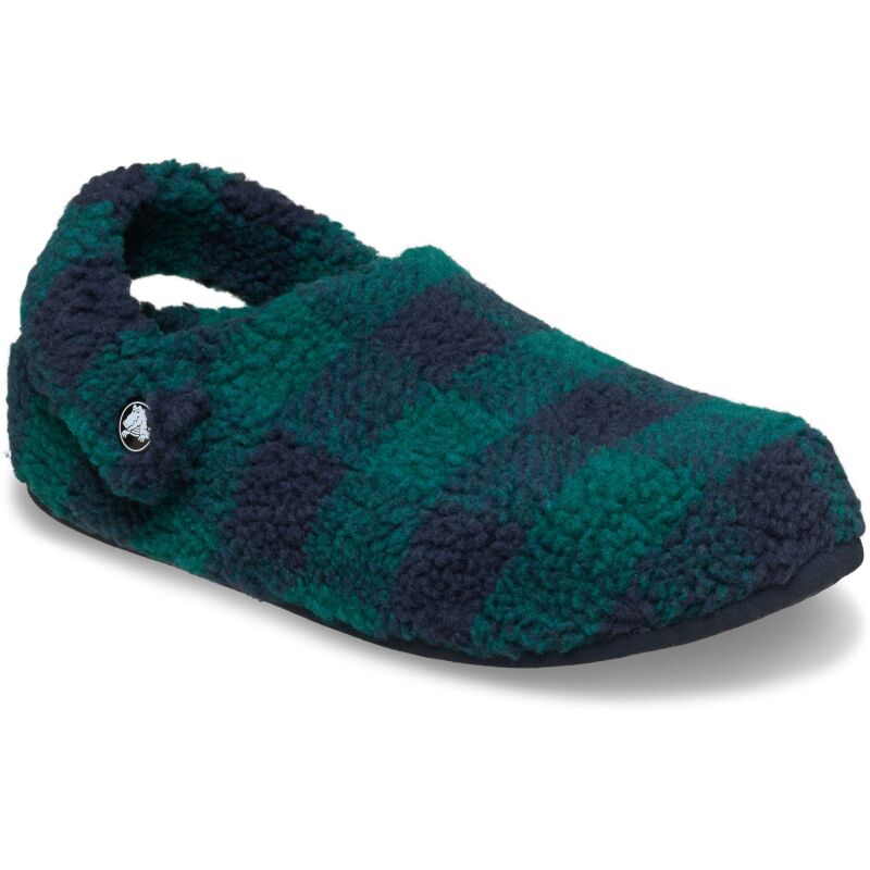 Crocs™ Classic Buff Check Cozzzy Slipper Hosta/Navy