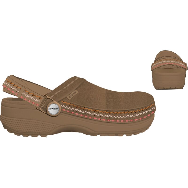 Crocs™ Classic Crafted Vegan Suede Stitch Sepia