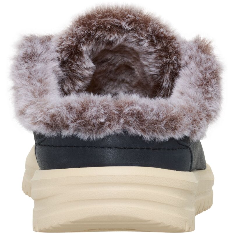 HEYDUDE Wendy NXT Mule Leather Cozy Women's Black