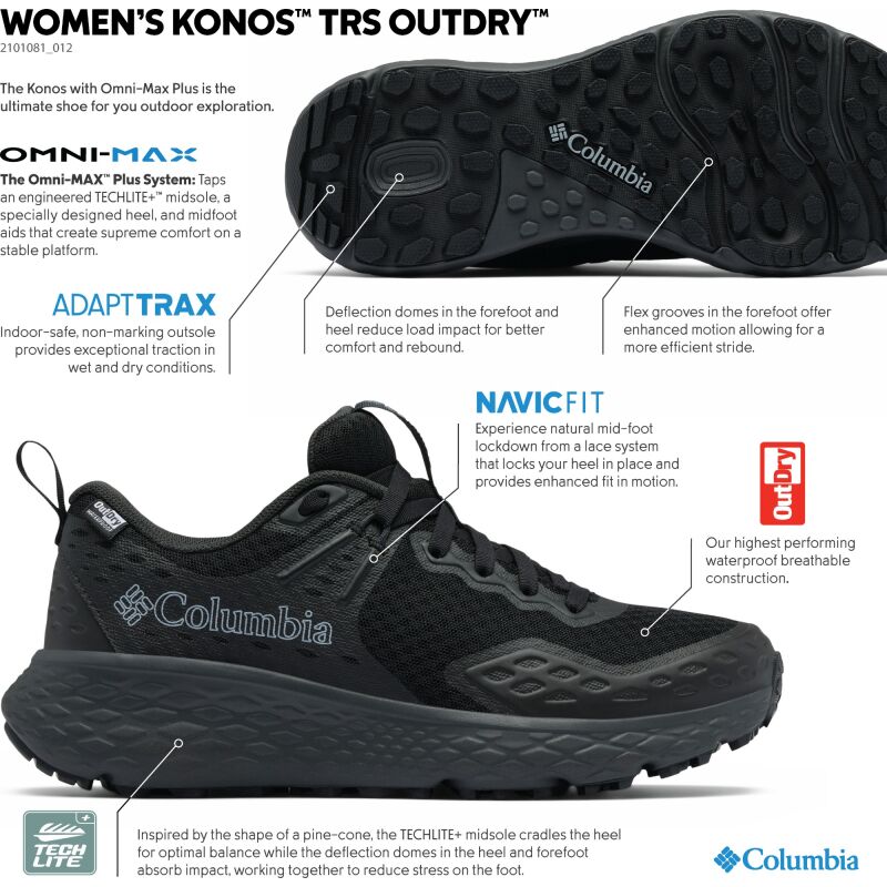 Columbia Konos TRS Outdry Hiking Shoe Women's Blue Dusk, Marine Light