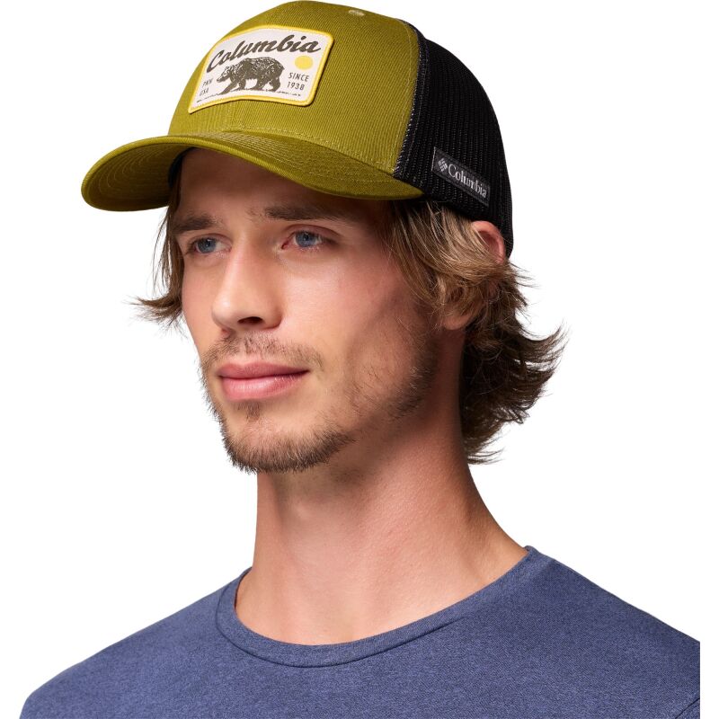Columbia Mesh Snap Back Mossy Green, PNW Bear