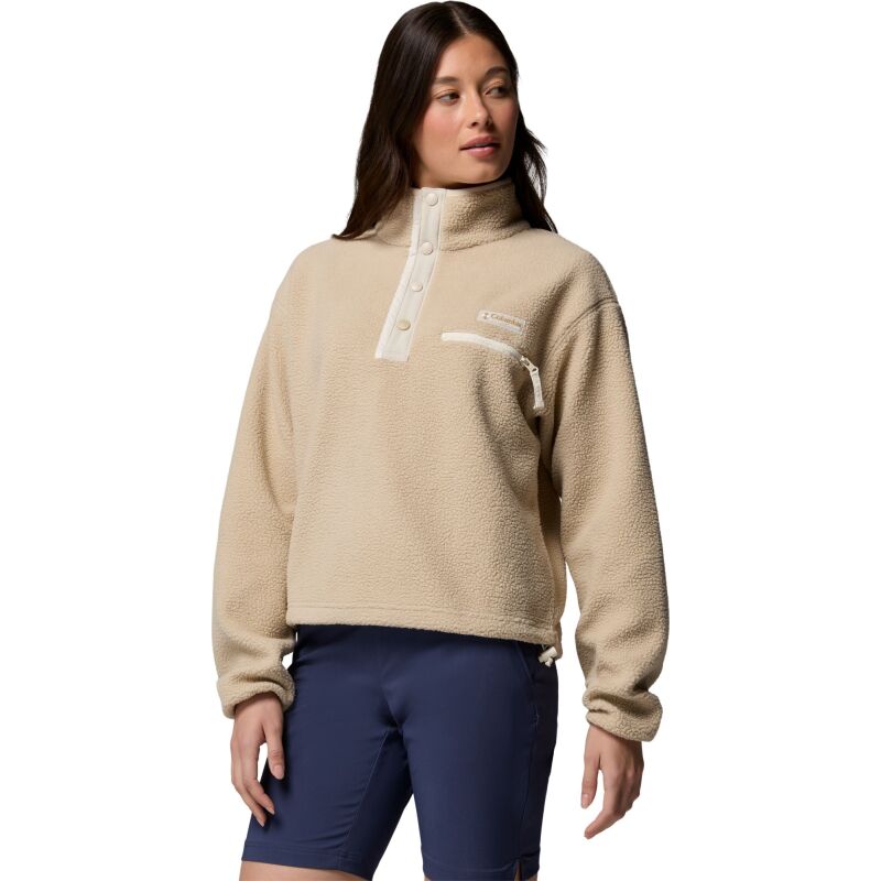 Columbia Helvetia II Cropped Half Snap Fleece Ancient Fossil, Dark Stone, Chalk