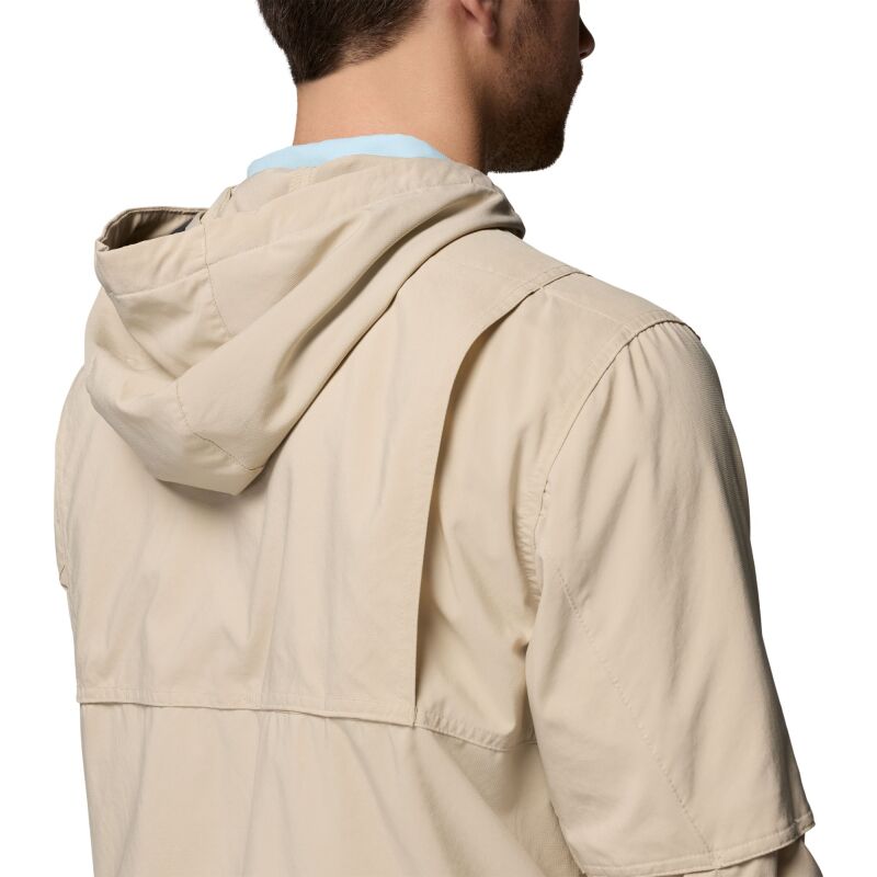 Columbia Skien Valley Hooded Long Sleeve Shirt Men's Ancient Fossil, Shark