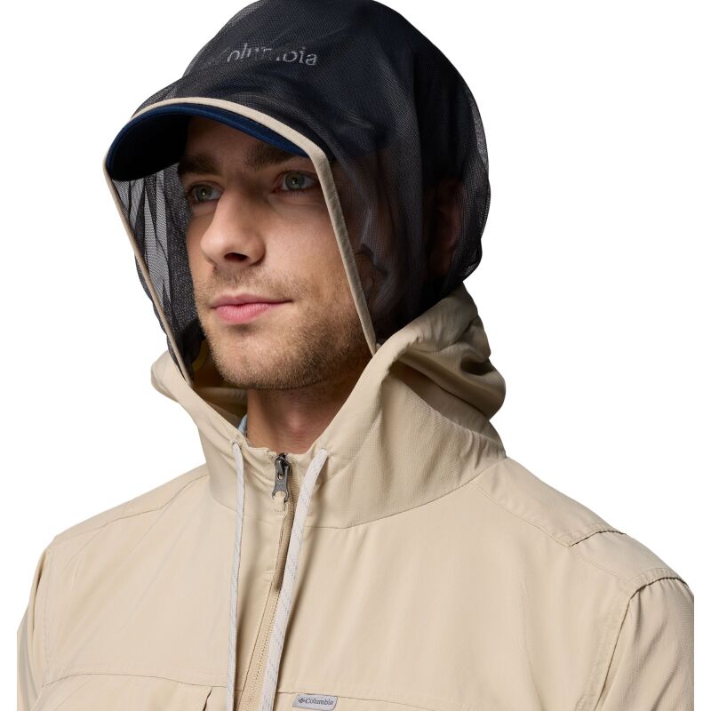 Columbia Skien Valley Hooded Long Sleeve Shirt Men's Ancient Fossil, Shark