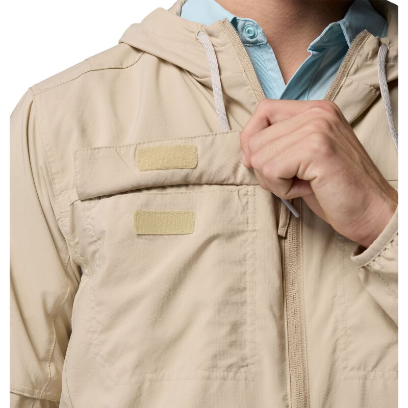 Columbia Skien Valley Hooded Long Sleeve Shirt Men's Ancient Fossil, Shark