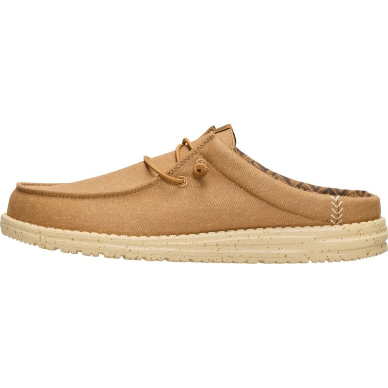 HEYDUDE Wally Slip Stretch Canvas Men 41293 Bone Brown/Boulder Tan