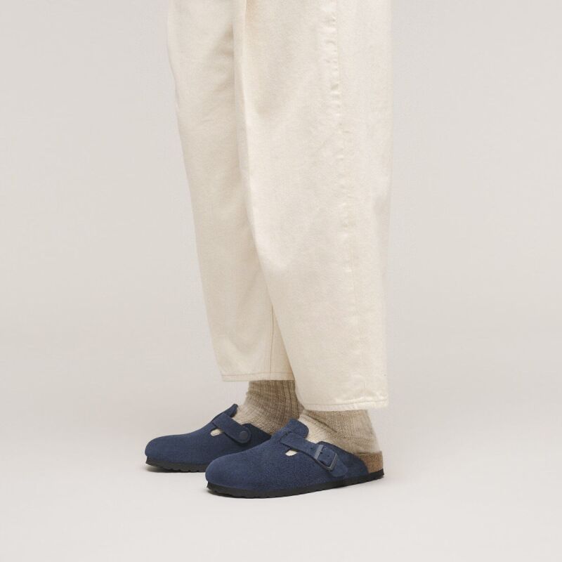 Birkenstock Boston Suede Leather New Navy