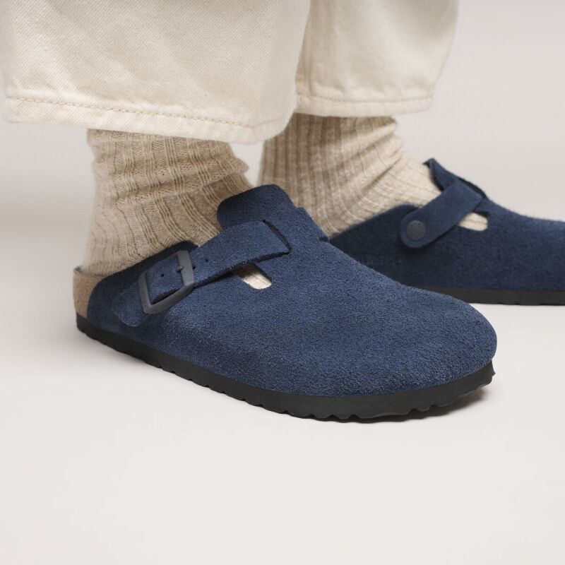 Birkenstock Boston Suede Leather New Navy