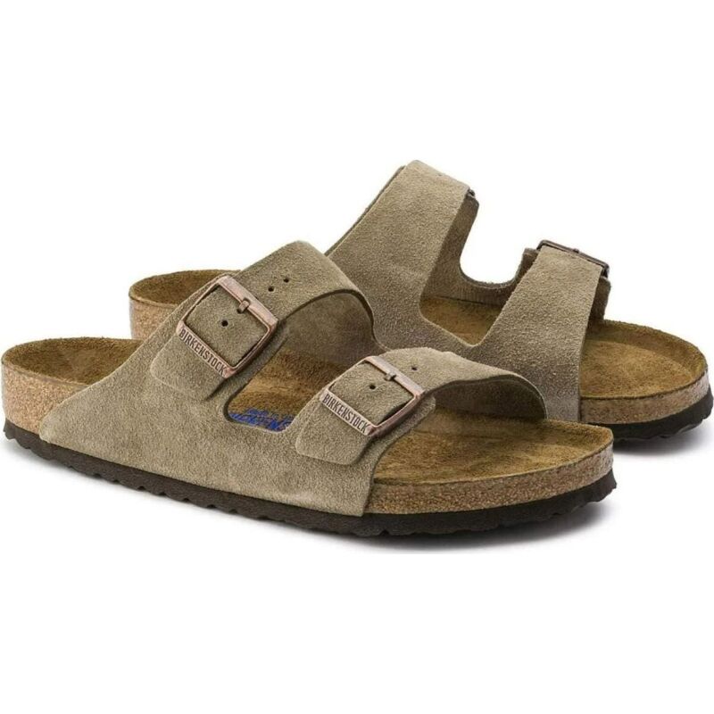 Birkenstock Arizona Soft Footbed Suede Leather Narrow Taupe