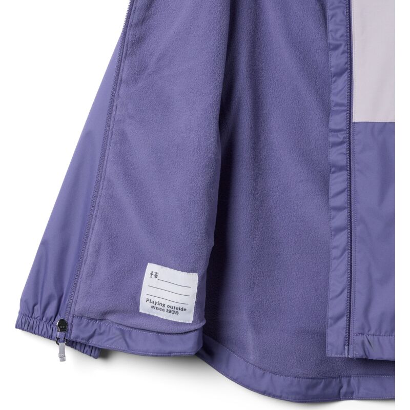 Columbia Youth Girls' Rainy Trails III Fleece Lined Jacket Stormwatch, Lavender Pearl
