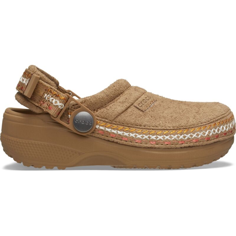 Crocs™ Classic Crafted Vegan Suede Stitch Clog Kids' Sepia