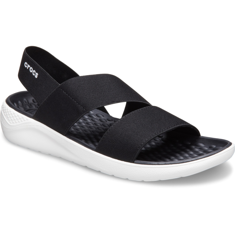 Crocs™ Literide Stretch Sandal Womens Black/White