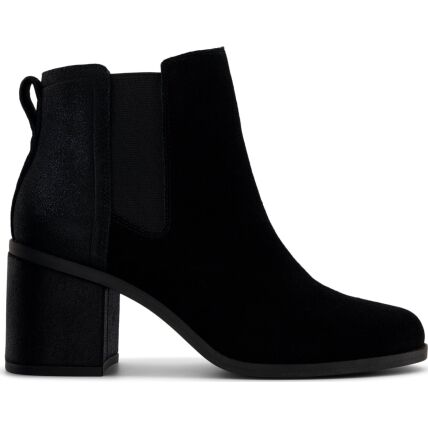 TOMS SUEDE/METALLIC WOMEN'S  EVELYN CHELSEA BOOT 100213 Black