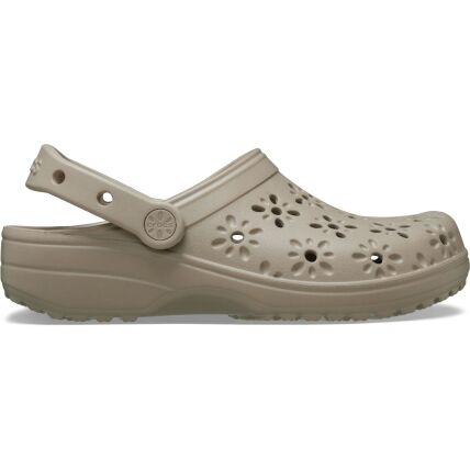 Crocs™ Classic Floral Cut Out Clog Taupe