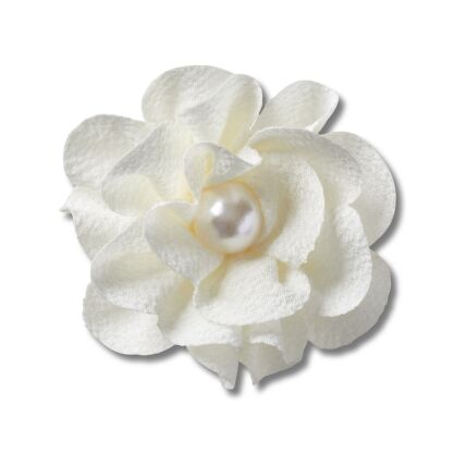 Crocs™ Jibbitz White Fabric Flower With Pearl 