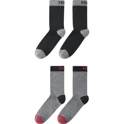 REIMA Two-Pack Merino Wool Blend socks Parit 5300309A Black