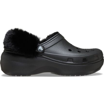 Crocs™ Classic Platform Fuzz Lined Clog Black