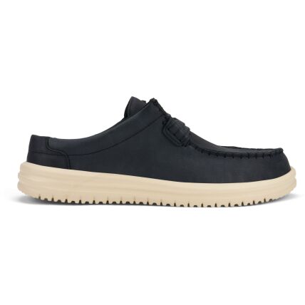 HEYDUDE Wally NXT Mule Leather Men's Black/Wood Ash