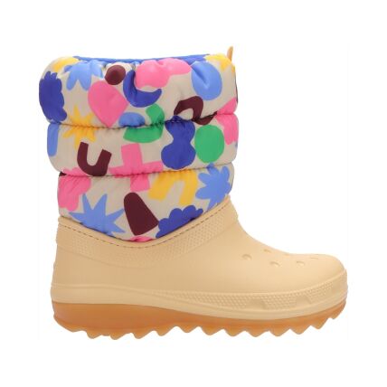 Crocs™ Classic Neo Puff Geo Shapes Boot Toddler's Shitake/Multi