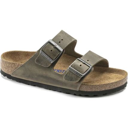 Birkenstock Arizona Soft Footbed Suede Leather Regular Faded Khaki