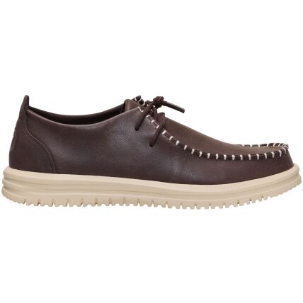 HEYDUDE Wally NXT Moc Leather Men's Mole Brown/Wood Ash
