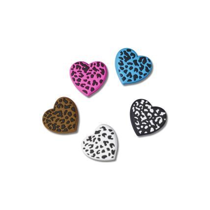 Crocs™ Jibbitz Leopard Animal Print Heart 5 Pack 